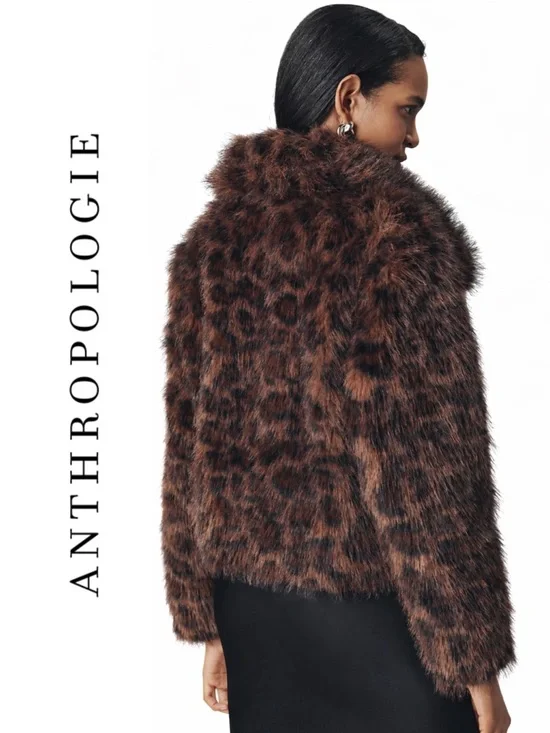 Anthropologie NVLT Faux Fur Crop Jacket - Picture 1 of 9